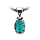SP-8052-TQ Sterling Silver Pendant With Turquoise Jewelry Bali Designs Inc